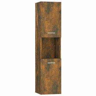 Badkamerkast 30x30x130 cm bewerkt hout gerookt eikenkleurig 2