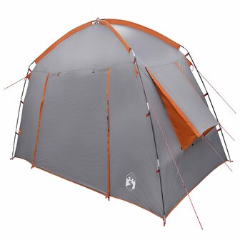 Huisje Tent 3-persoons Grijs en Oranje Polyester 3