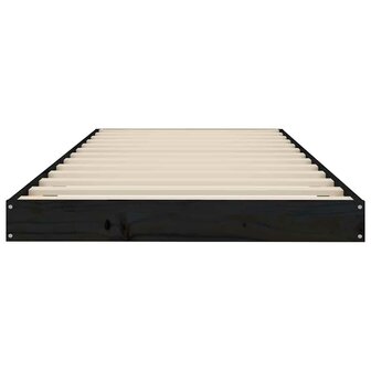 Bedframe massief grenenhout zwart 75x190 cm 5