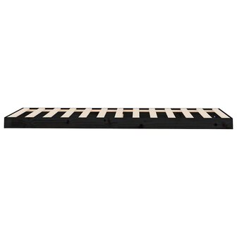 Bedframe massief grenenhout zwart 75x190 cm 6