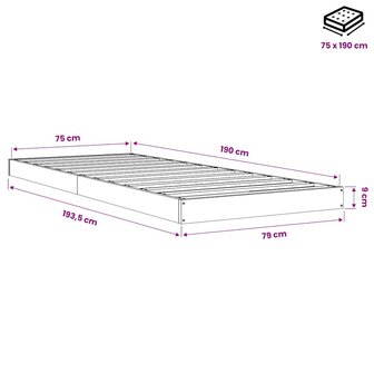 Bedframe massief grenenhout zwart 75x190 cm 8