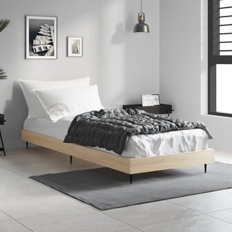Bedframe zonder matras hout sonoma eikenkleurig 75x190 cm 1