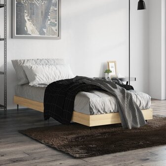 Bedframe zonder matras hout sonoma eikenkleurig 75x190 cm 4