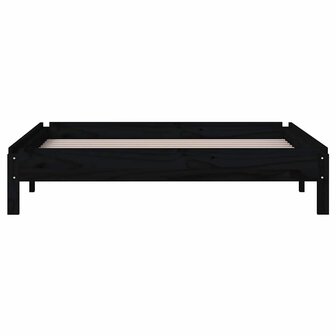 Bed stapelbaar 90x200 cm massief grenenhout zwart 6