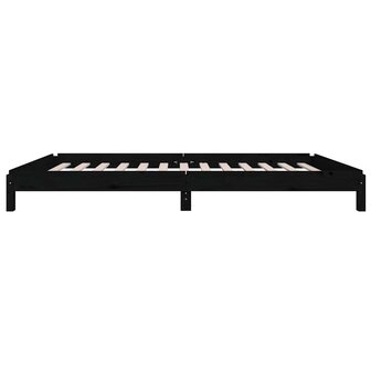 Bed stapelbaar 75x190 cm massief grenenhout zwart 7