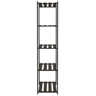 Opbergrek 5-laags 80x38x170 cm massief grenenhout zwart 4