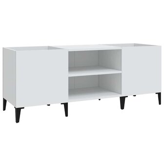 Platenkast 121x38x48 cm bewerkt hout wit 2