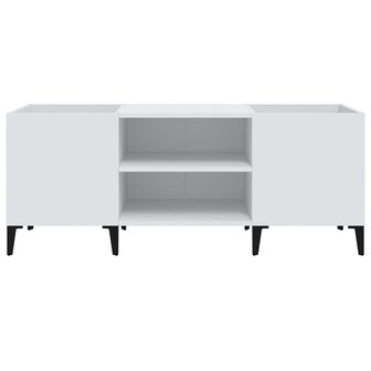 Platenkast 121x38x48 cm bewerkt hout wit 4