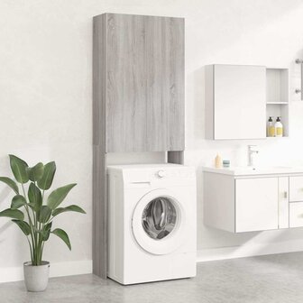 Wasmachinekast 64x25,5x190 cm grijs sonoma eikenkleurig 1