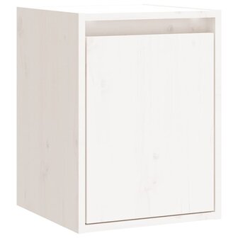 Wandkast 30x30x40 cm massief grenenhout wit 2