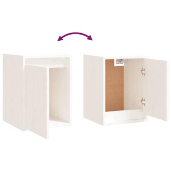 Wandkast 30x30x40 cm massief grenenhout wit 8