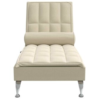 Massage chaise longue met bolster stof cr&egrave;mekleurig 4