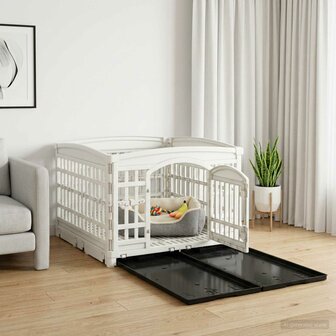 4 Paneel Hond Hondenren 177,5 x 154,5 x 112 cm Kunststof Wit 1