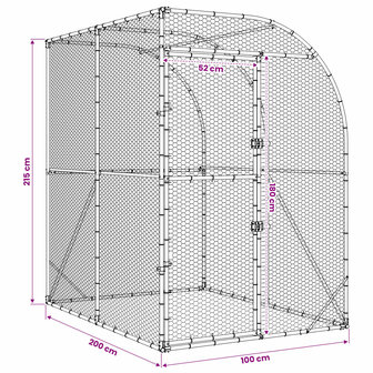 Kippenhok zilver 200 x 200 x 215 cm Gegalvaniseerd staal 8