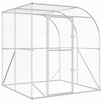 Kippenhok zilver 200 x 200 x 215 cm Gegalvaniseerd staal 2