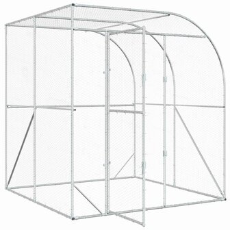 Kippenhok zilver 200 x 200 x 215 cm Gegalvaniseerd staal 3