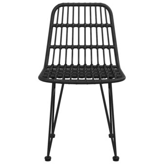 Tuinstoelen 2 st 48x62 84 cm PE rattan zwart 4