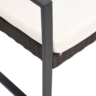 3-delige Tuinset met kussens polypropeen rattan bruin 5