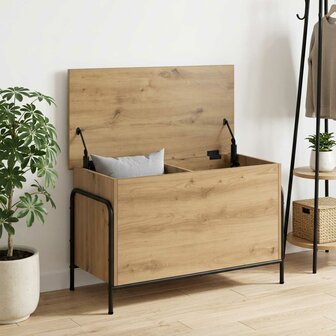 Opbergbox Artisanaal eiken 80 x 40 x 49,5 cm Bewerkt hout 1