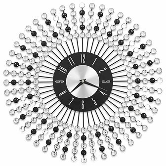 Wandklok 43 cm metaal zwart 2
