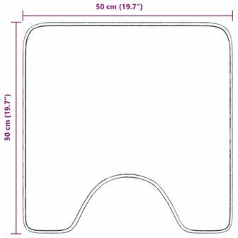 Antislip Badmat met Toilet Cut Paars 50 x 50 cm PP 8