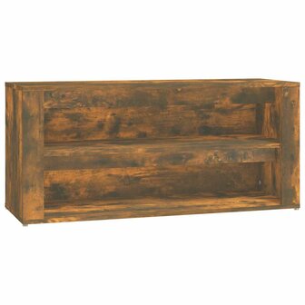 Schoenenrek 100x35x45 cm bewerkt hout gerookt eikenkleurig 2