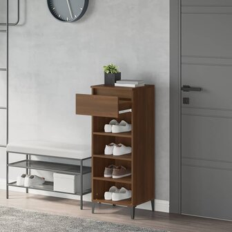 Schoenenrek 40x36x105 cm bewerkt hout bruin eikenkleur 3
