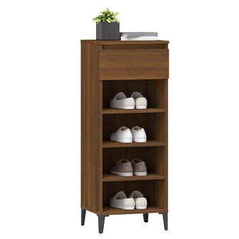 Schoenenrek 40x36x105 cm bewerkt hout bruin eikenkleur 4