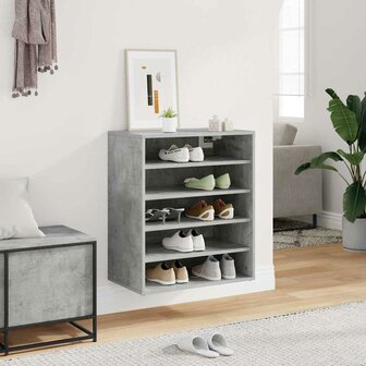 Schoenenkast 60x35x70 cm bewerkt hout betongrijs 3