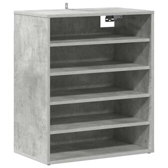 Schoenenkast 60x35x70 cm bewerkt hout betongrijs 5