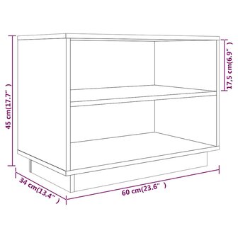 Schoenenkast 60x34x45 cm massief grenenhout grijs 8