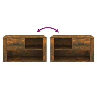 Schoenenkast 80x35x45 cm bewerkt hout gerookt eikenkleurig 7