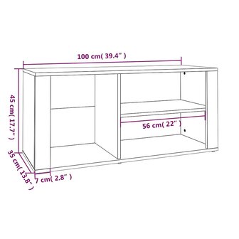 Schoenenkast 100x35x45 cm bewerkt hout zwart 8