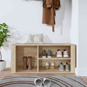 Schoenenkast 100x35x45 cm bewerkt hout sonoma eikenkleurig 3