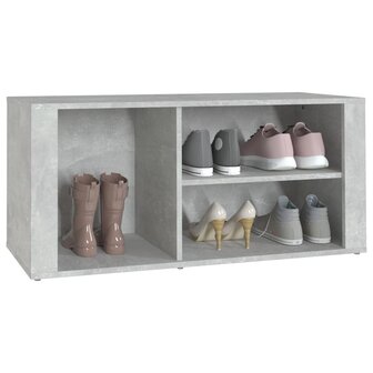 Schoenenkast 100x35x45 cm bewerkt hout betongrijs 4