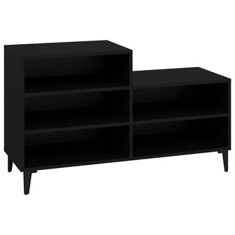 Schoenenkast 102x36x60 cm bewerkt hout zwart 2