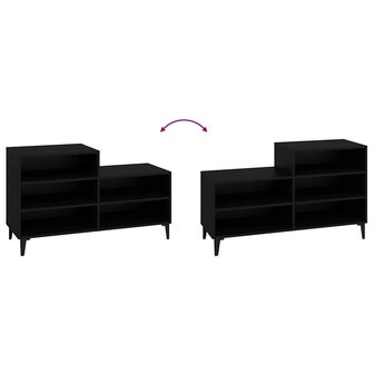 Schoenenkast 102x36x60 cm bewerkt hout zwart 5