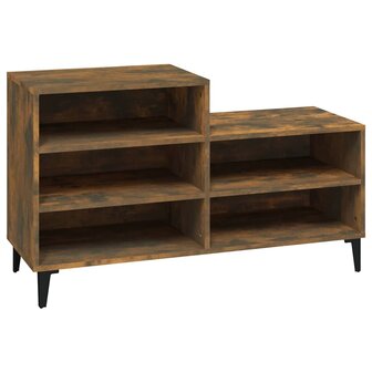 Schoenenkast 102x36x60 cm bewerkt hout gerookt eikenkleurig 2