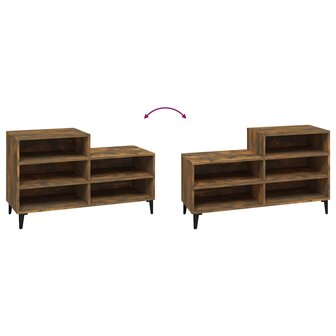 Schoenenkast 102x36x60 cm bewerkt hout gerookt eikenkleurig 5