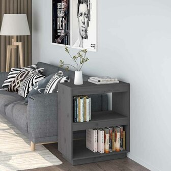 Boekenkast 60x35x71 cm massief grenenhout grijs 1