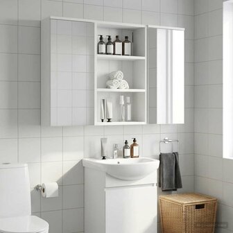 Badkamerwandkast Wit 40 x 16 x 62,5 cm Geconstrueerd hout 1