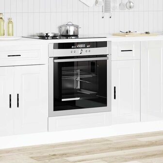 Ovenkast "Porto" bewerkt hout hoogglans wit 3