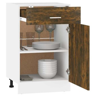 Onderkast met lade Lyon 50x46x81,5 cm bewerkt hout gerookt eiken 4
