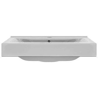 Wastafel met overloop 60x46x16 cm keramiek zilverkleurig 3