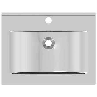 Wastafel met overloop 60x46x16 cm keramiek zilverkleurig 7