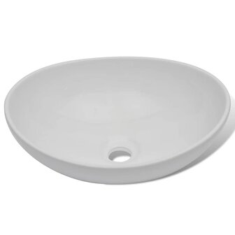 Wastafel ovaal 40x33 cm keramiek wit 3