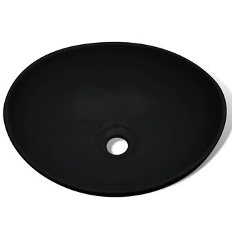 Wastafel ovaal 40x33 cm keramiek zwart 1