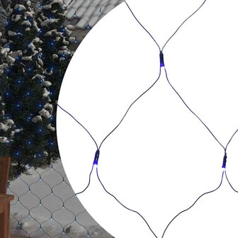 Kerstnetverlichting 306 LED&amp;apos;s binnen en buiten 3x3 m blauw 1