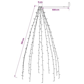 Kerstboomverlichting met 210 LED&amp;apos;s koudwit net 210 cm 8