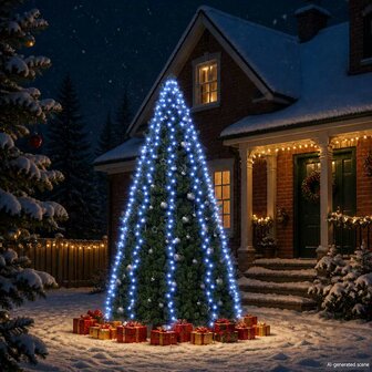 Kerstboomverlichting met 400 LED&amp;apos;s blauw net 400 cm 1